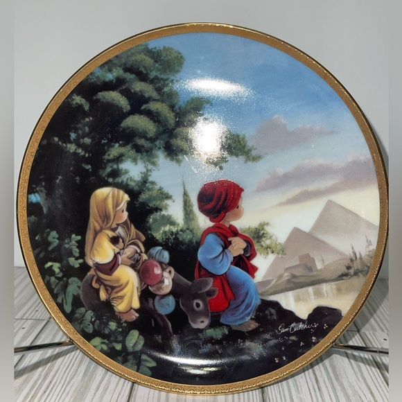 Precious Moment:Bible Story:Plate Collection, Plate 1498A,The Flight into Egypt - Picture 1 of 7